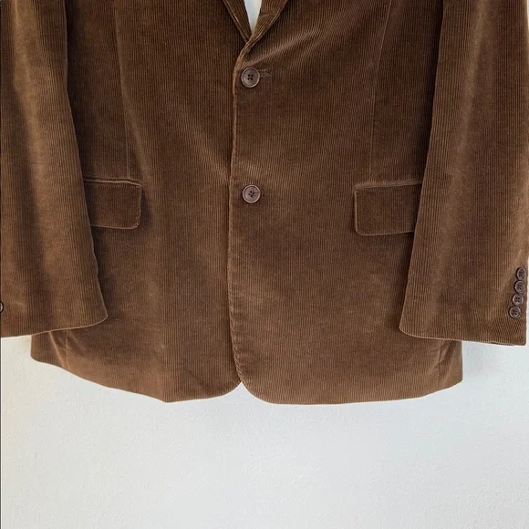 Saddlebred men’s dark brown corduroy double button blazer jacket size 44R